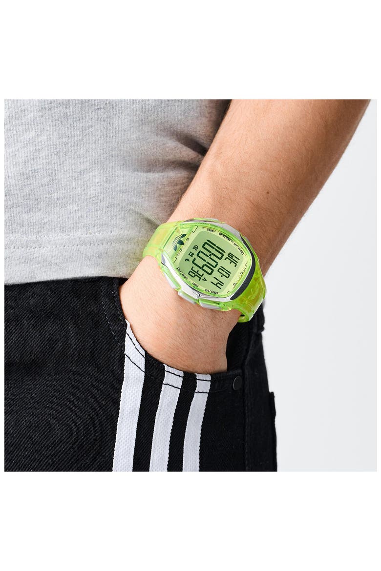 AO Fashion Chronograph Silicone Strap Watch, 45mm, Alternate, color, GREEN