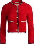 Alice + Olivia Avalon Shrunken Tweed Jacket