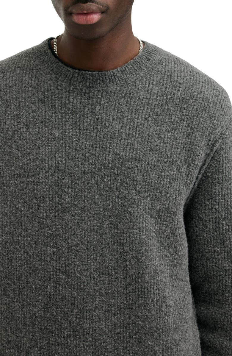 AllSaints Hatten Waffle Stitch Sweater, Alternate, color, Charcoal Grey