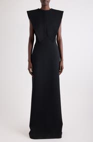 Givenchy Structured Wool Blend Crepe Evening Gown