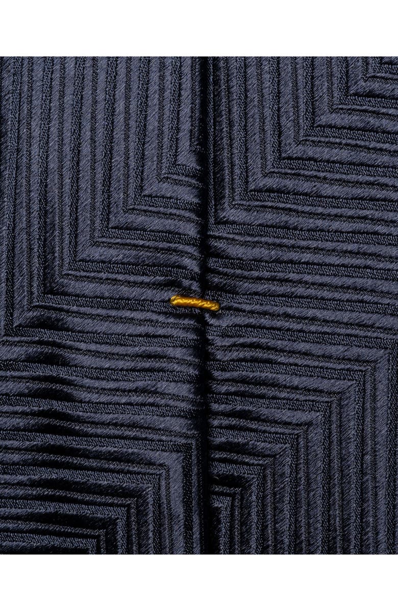 Eton Herringbone Silk Tie, Alternate, color, Navy