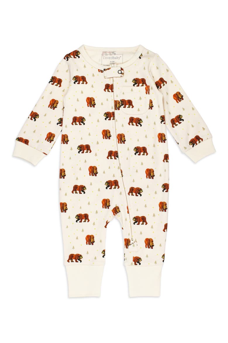 x 'The Very Hungry Caterpillar'™ Organic Cotton Romper, Main, color, BROWN BEAR
