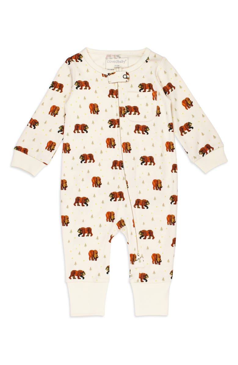 L'ovedbaby x 'The Very Hungry Caterpillar'<sup>™</sup> Organic Cotton Romper, Main, color, Brown Bear