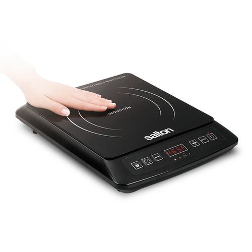 Salton Portable 1500w Single Burner Induction Cooktop In Black