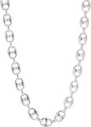 Juvell 18K White Gold Plate Puffed Mariner Chain Necklace