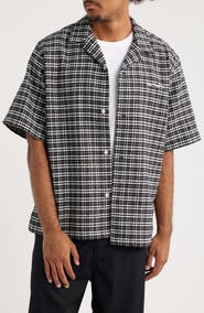 Carhartt Work In Progress Kander Plaid Cotton Button-Up Bowling Shirt