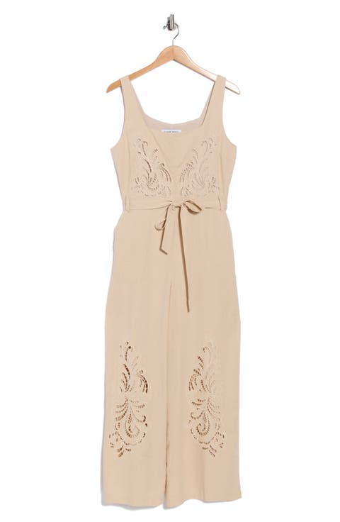 Embroidered Cutwork Sleeveless Jumpsuit