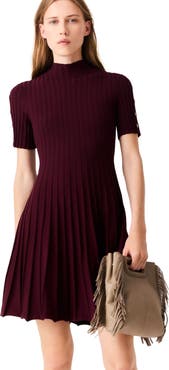 maje High-neck short skater dress
