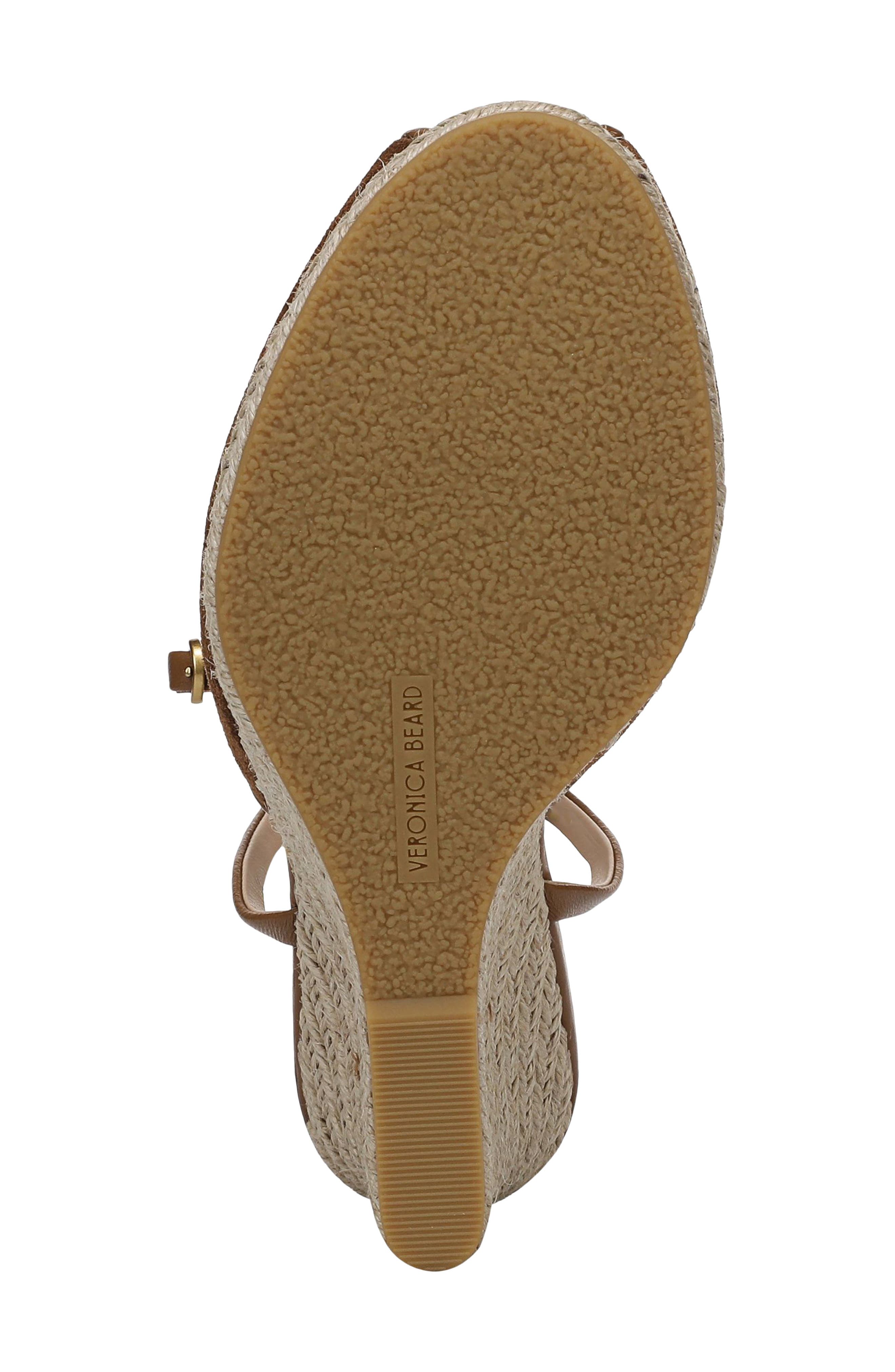 Veronica Beard Pasina Ankle Strap Wedge Sandal, Alternate, color, Chestnut