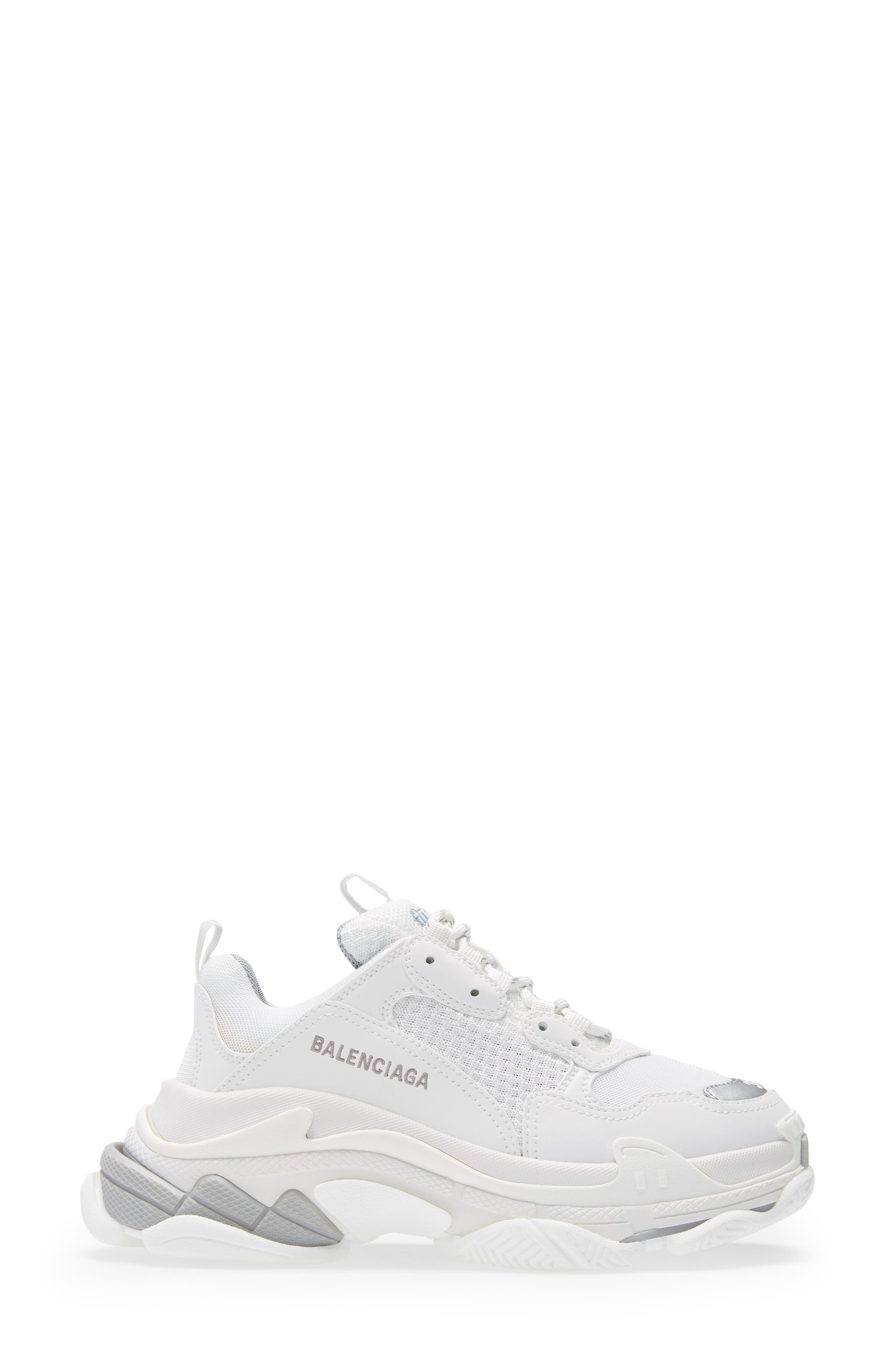 Triple S Low Top Sneaker, Alternate, color, WHITE/ METAL GREY