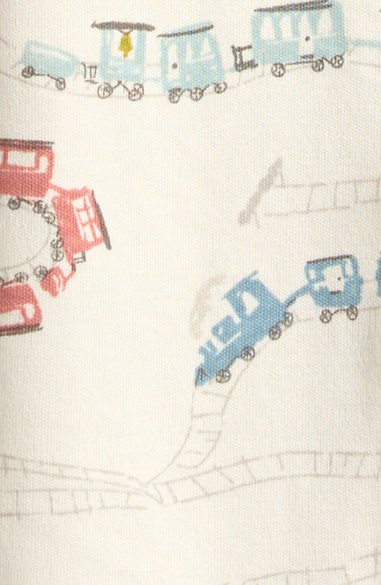 Pehr Henley Patch Pocket Organic Cotton Romper, Alternate, color, Locomotive