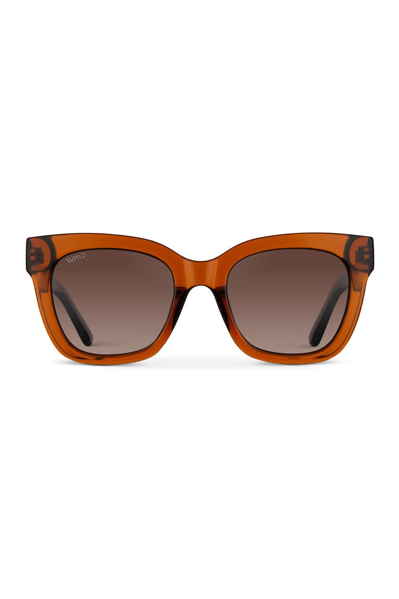 Stormi - 50mm Cat-Eye Polarized Sunglasses, Main, color, Crystal Chestnut Brown