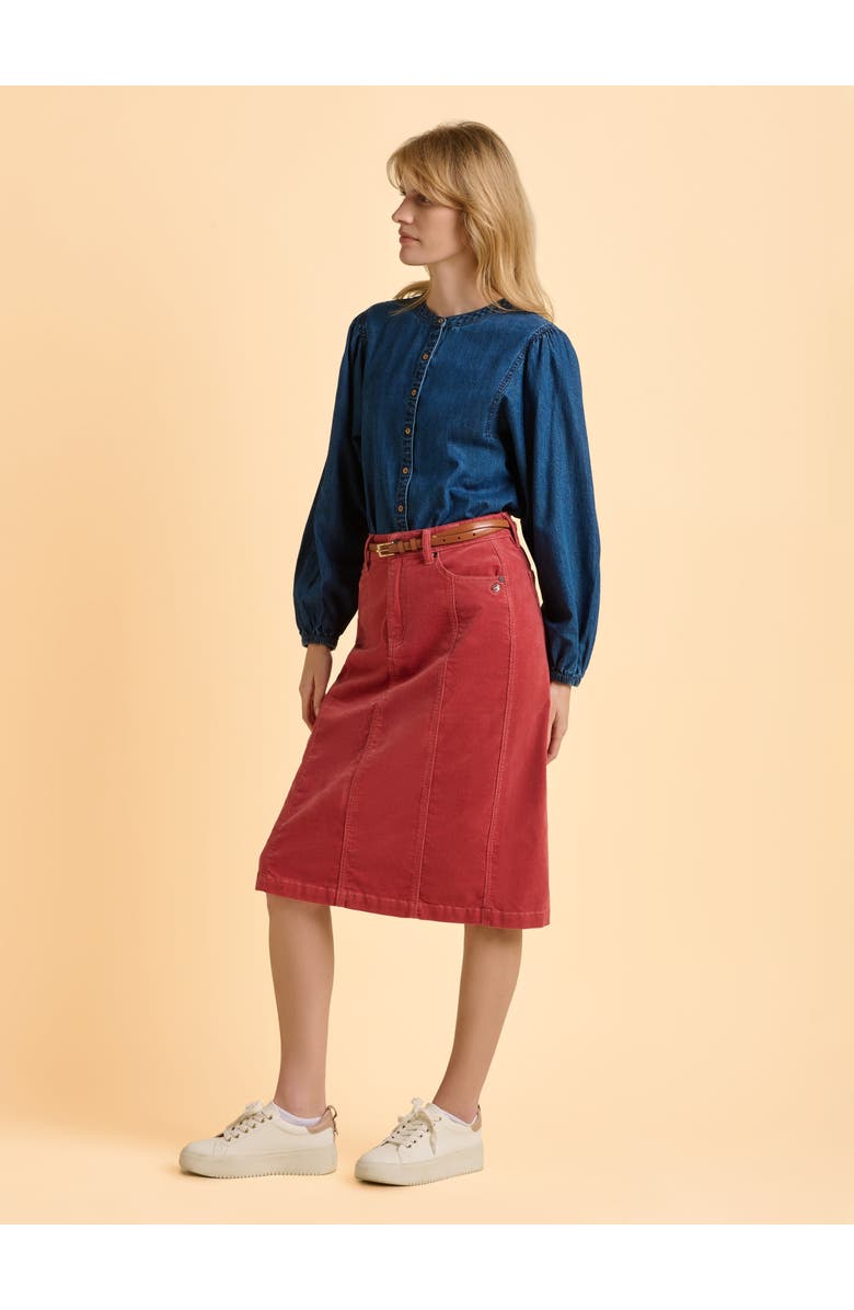 Brakeburn Auri Long Sleeve Round Neck Denim Shirt, Alternate, color, Blue