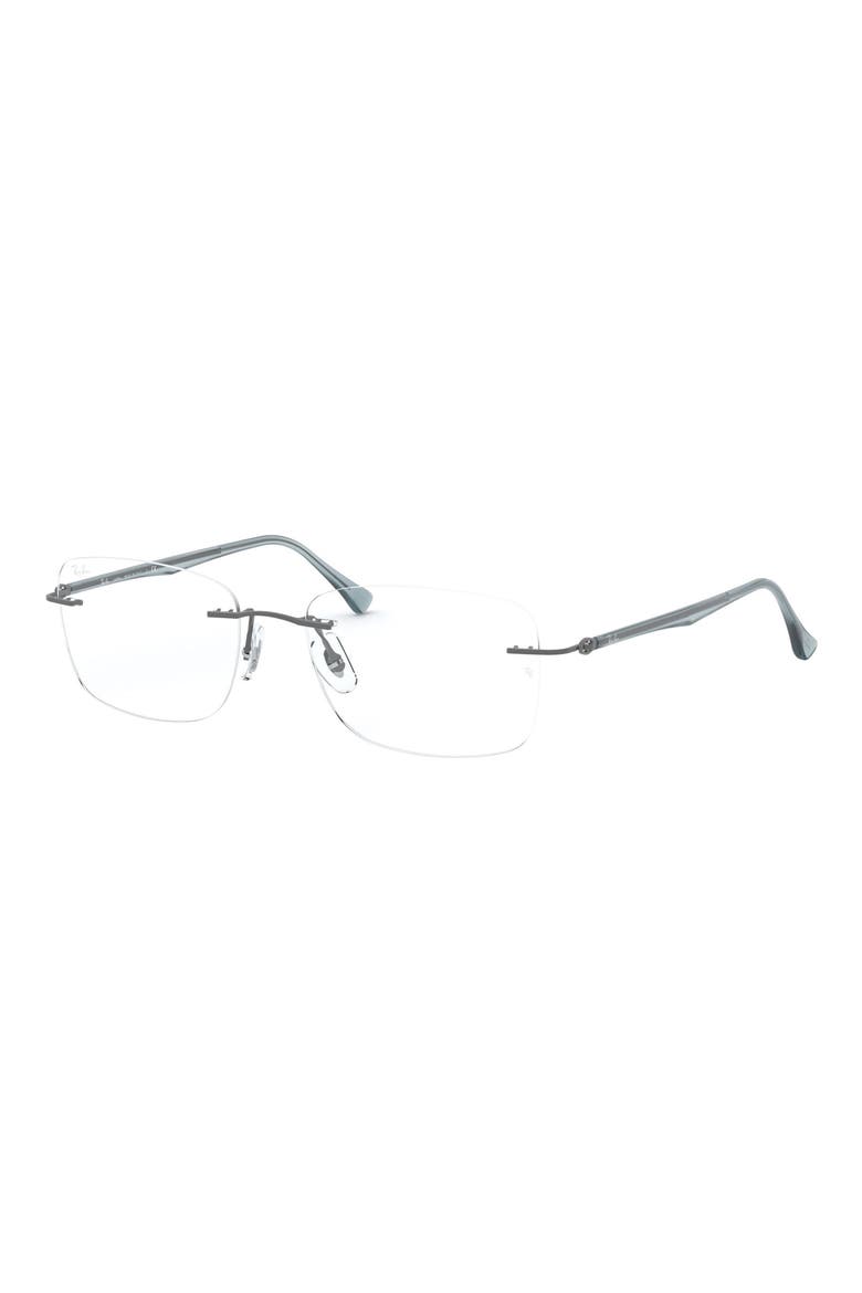 52mm Rectangular Optical Glasses, Alternate, color, MATTE BROWN