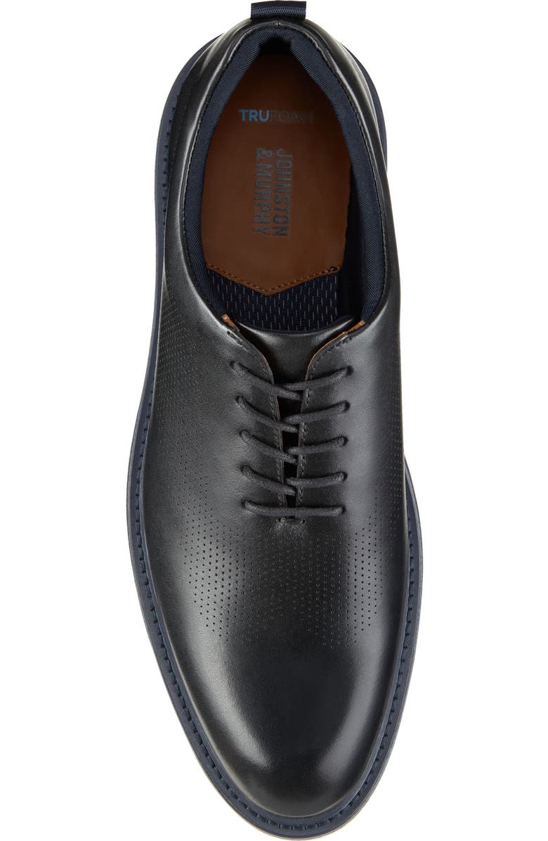 Johnston & Murphy Upton Perforated Plain Toe Oxford, Alternate, color, Black Full Grain