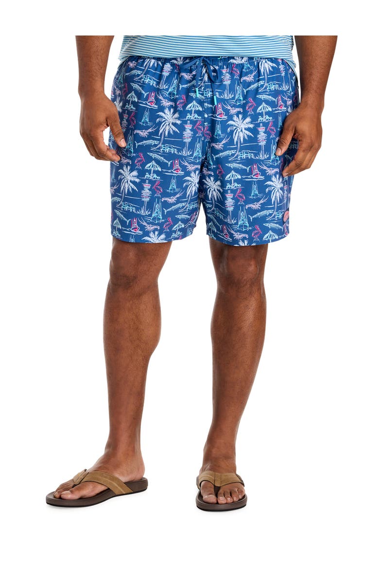 Big & Tall Printed Chappy Swim Trunks, Main, color, KEYS MOONSHINE