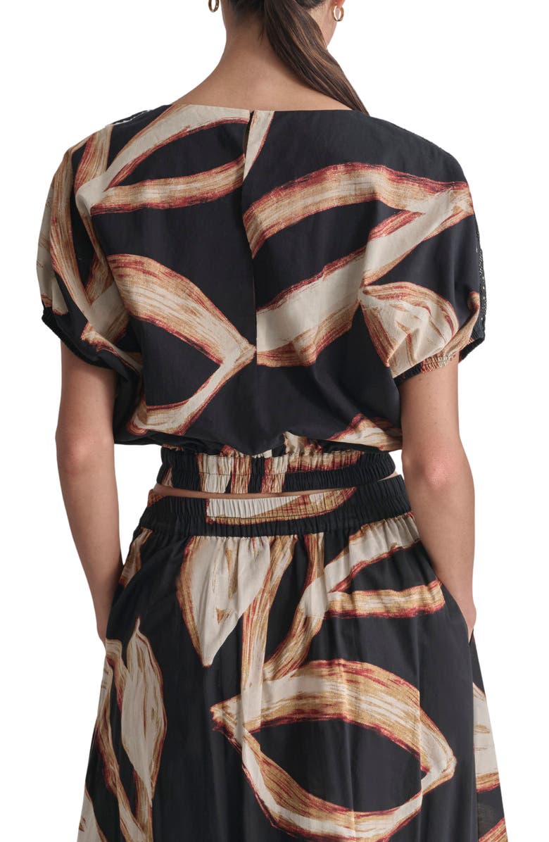 DKNY Dolman Sleeve Cotton Voile Crop Top, Alternate, color, 