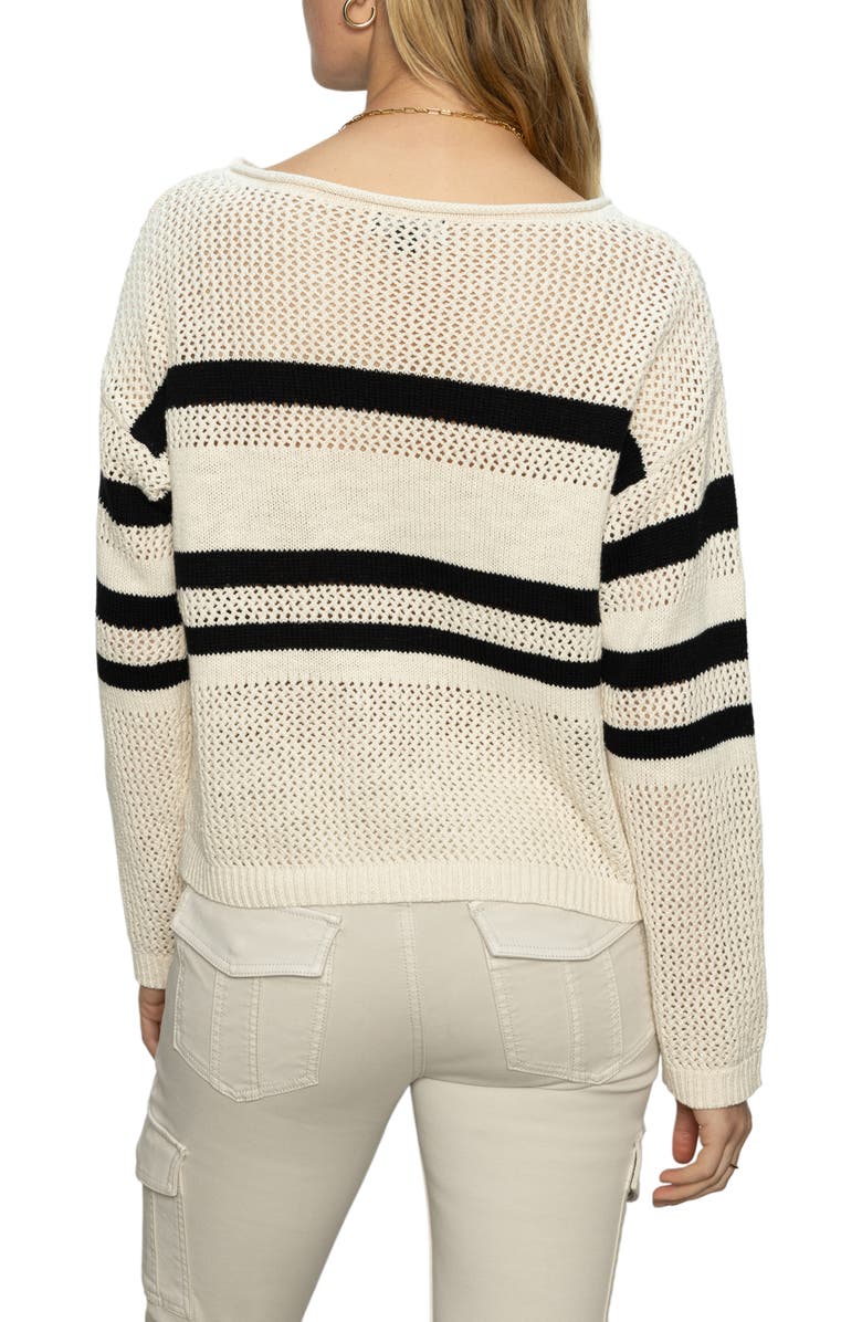 Sanctuary Sporty Stripe Open Stitch Sweater, Alternate, color, 