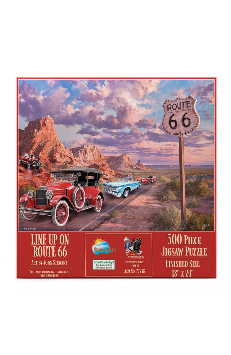 Sunsout Line Up on Route 66 500 piece Jigsaw Puzzle for Adults, Alternate, color, Multicolor