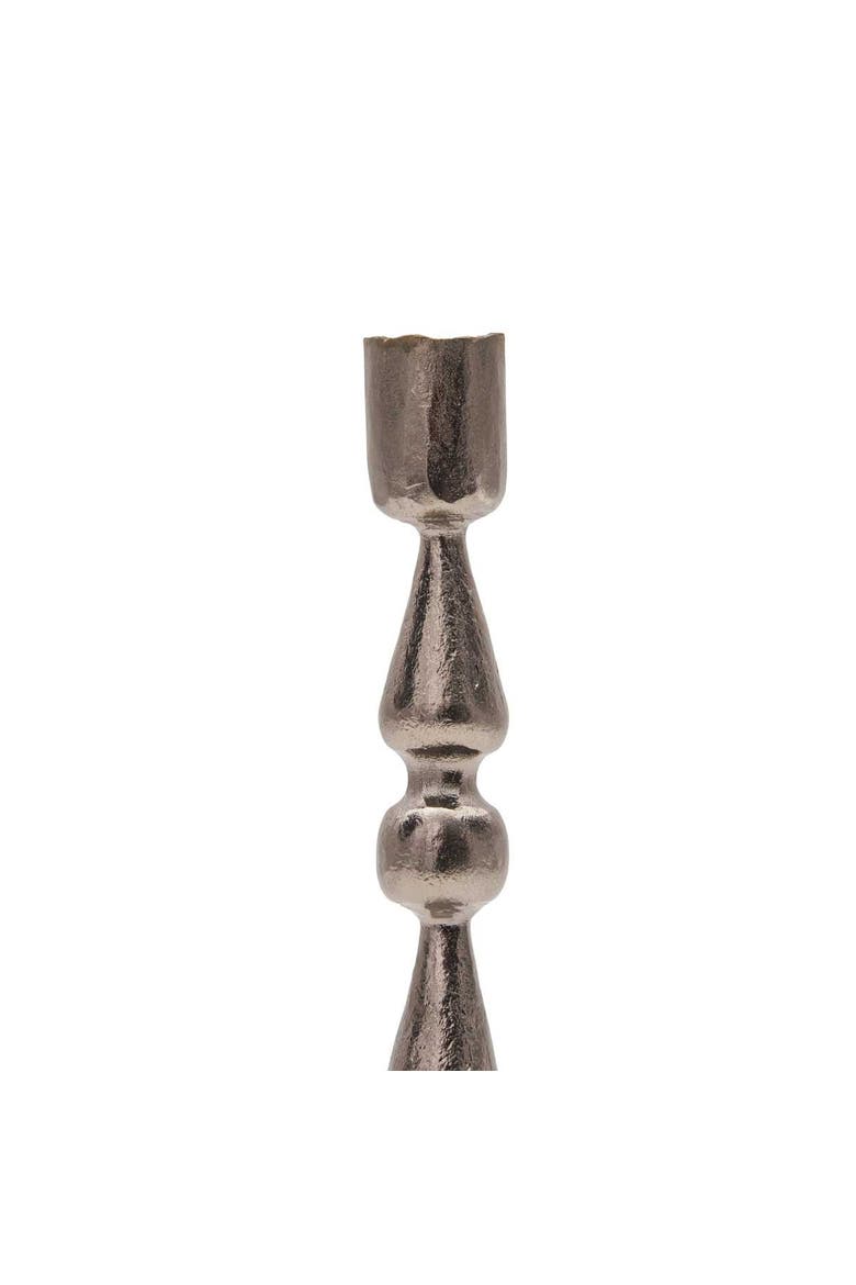 Large Harlequin Cast Taper Candle Holder, Alternate, color, Silver