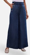 Yumi Chambray Wide Leg Trousers