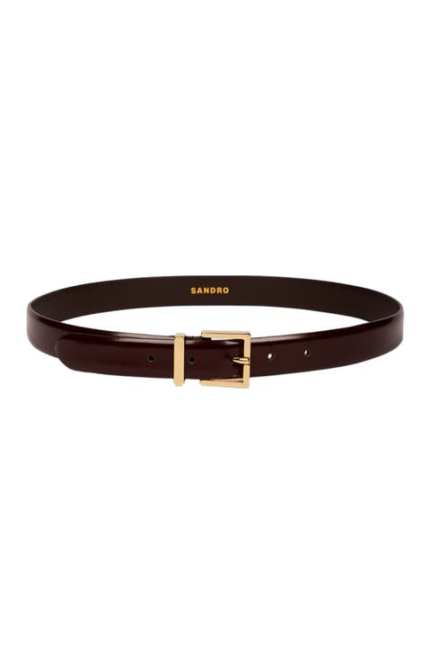 Smooth leather belt metal buckle