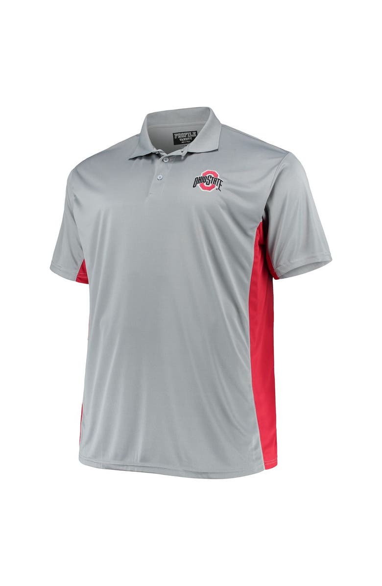 PROFILE Men's Gray Ohio State Buckeyes Big & Tall Team Polo, Alternate, color, 