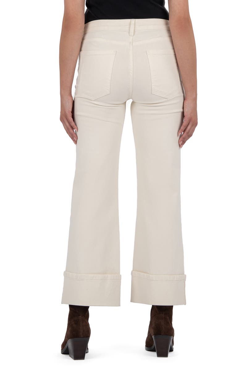 KUT from the Kloth Meg Fab Ab High Waist Cuffed Ankle Wide Leg Jeans, Alternate, color, Candle