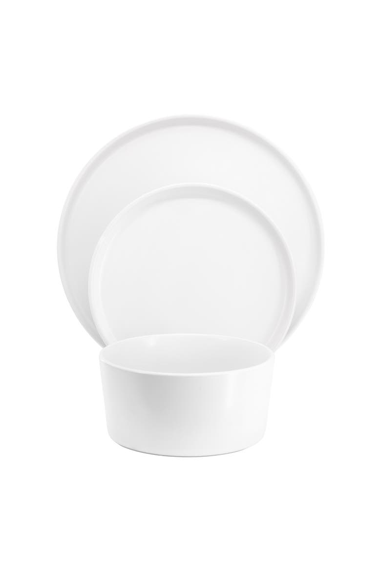 Josh 18 Piece Stoneware Dinnerware Set, Alternate, color, White