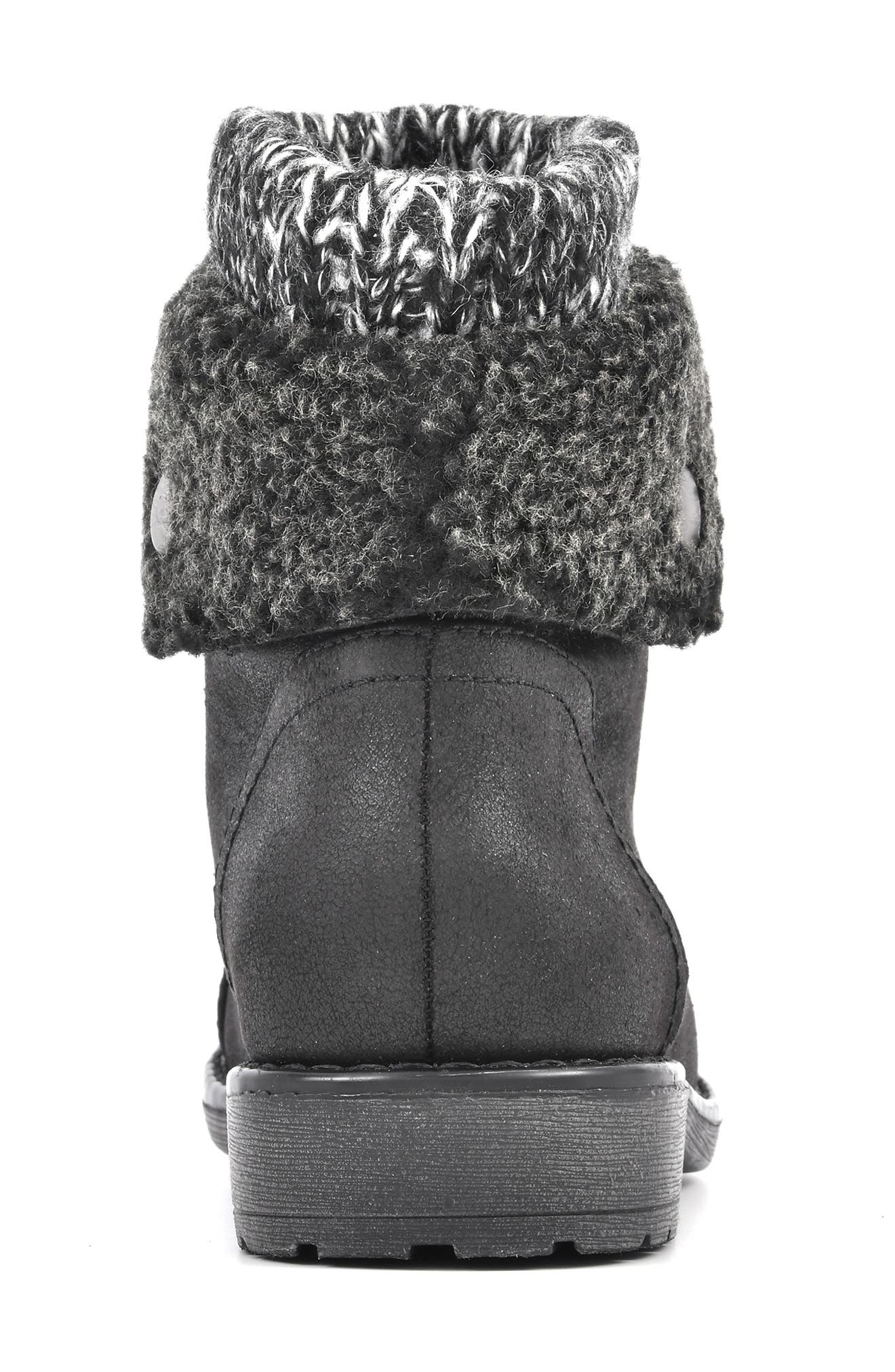 CLIFFS BY WHITE MOUNTAIN Duena Faux Shearling Lined Lace-Up Boot, Alternate, color, Black/ Fabric/ Fleece