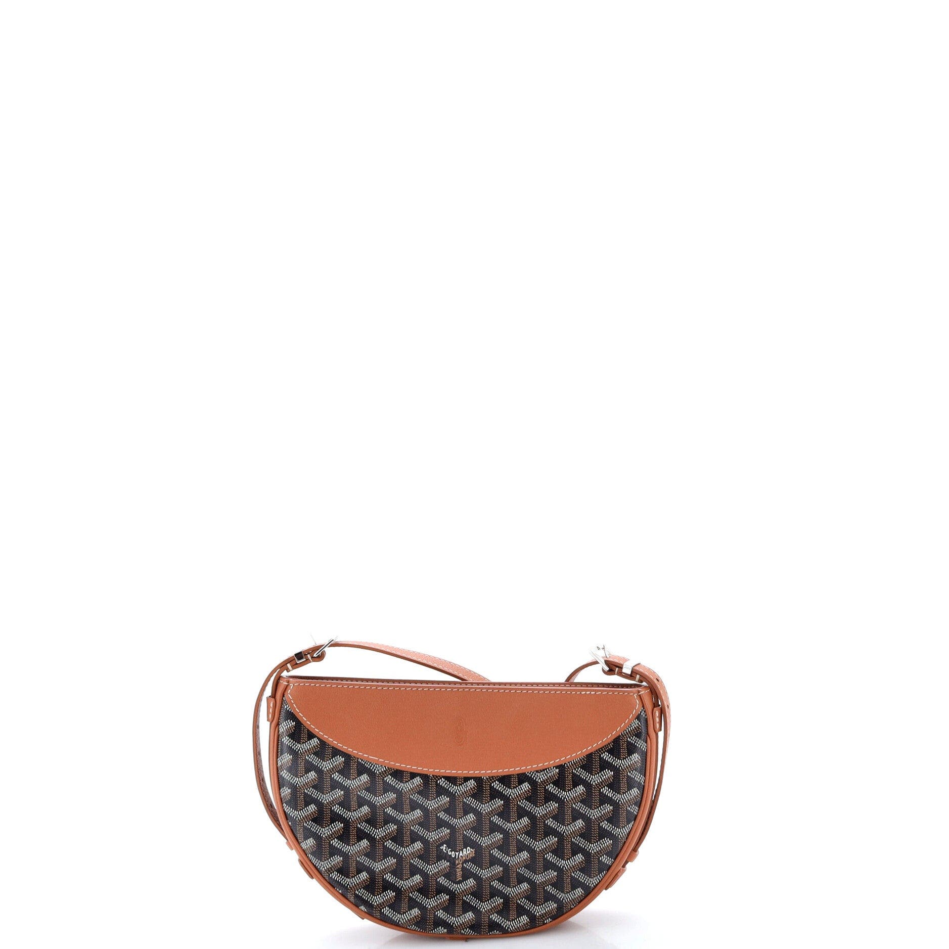 Hirondelle Shoulder Bag Coated Canvas and Leather, Alternate, color, Brown