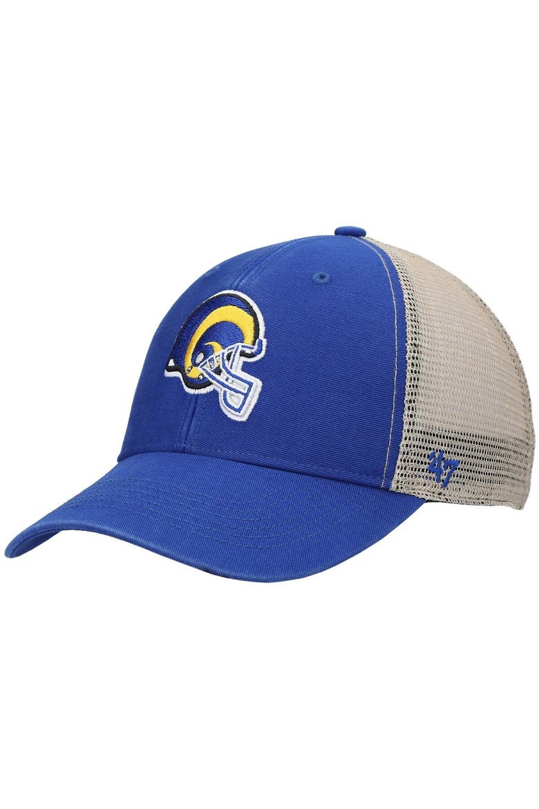 Men's '47 Royal/Natural Los Angeles Rams Flagship MVP Snapback Hat, Main, color, Royal