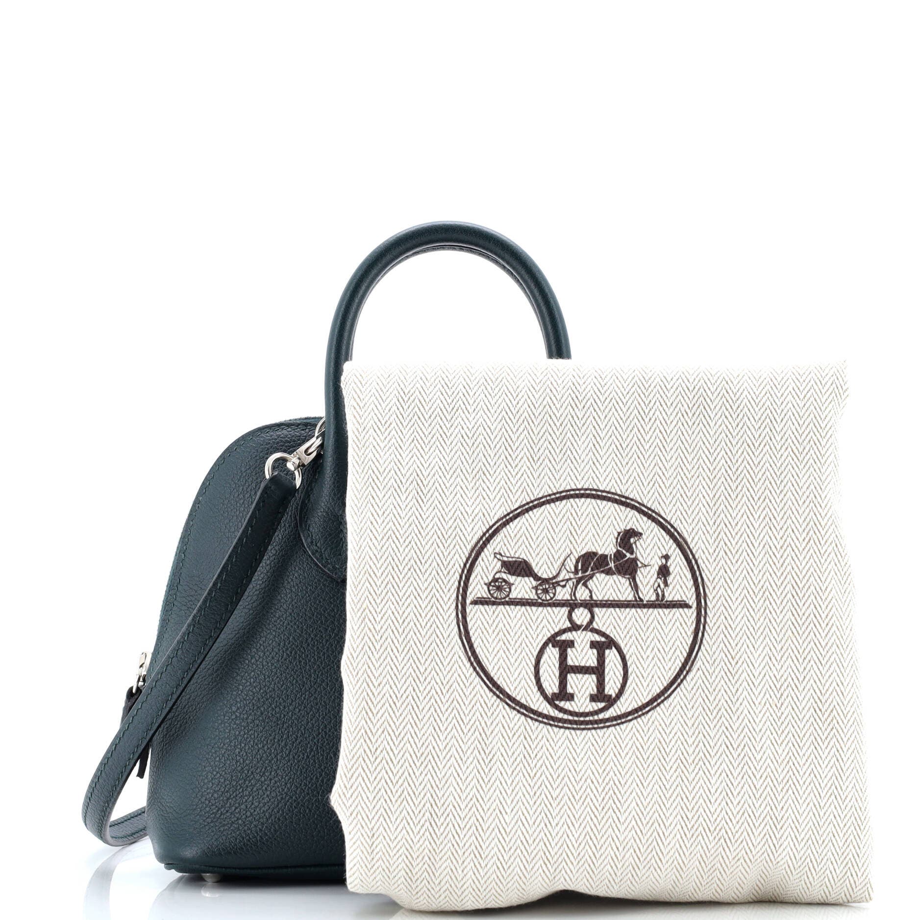 Pre-Owned Hermes Bolide 1923 Bag Evercolor Mini, Alternate, color, Vert Cypress