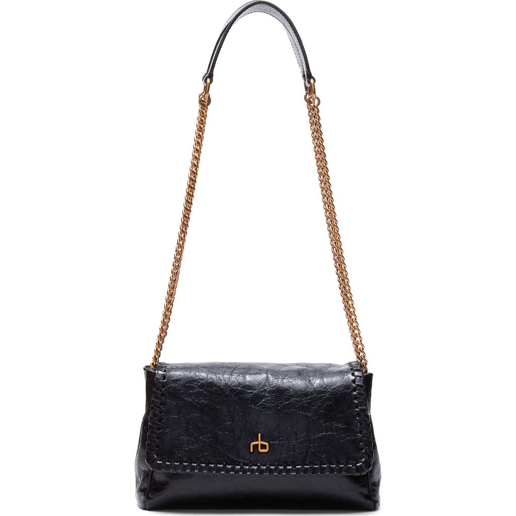 Rag & Bone Small Chelsea Flap Leather Convertible Shoulder Bag In Black