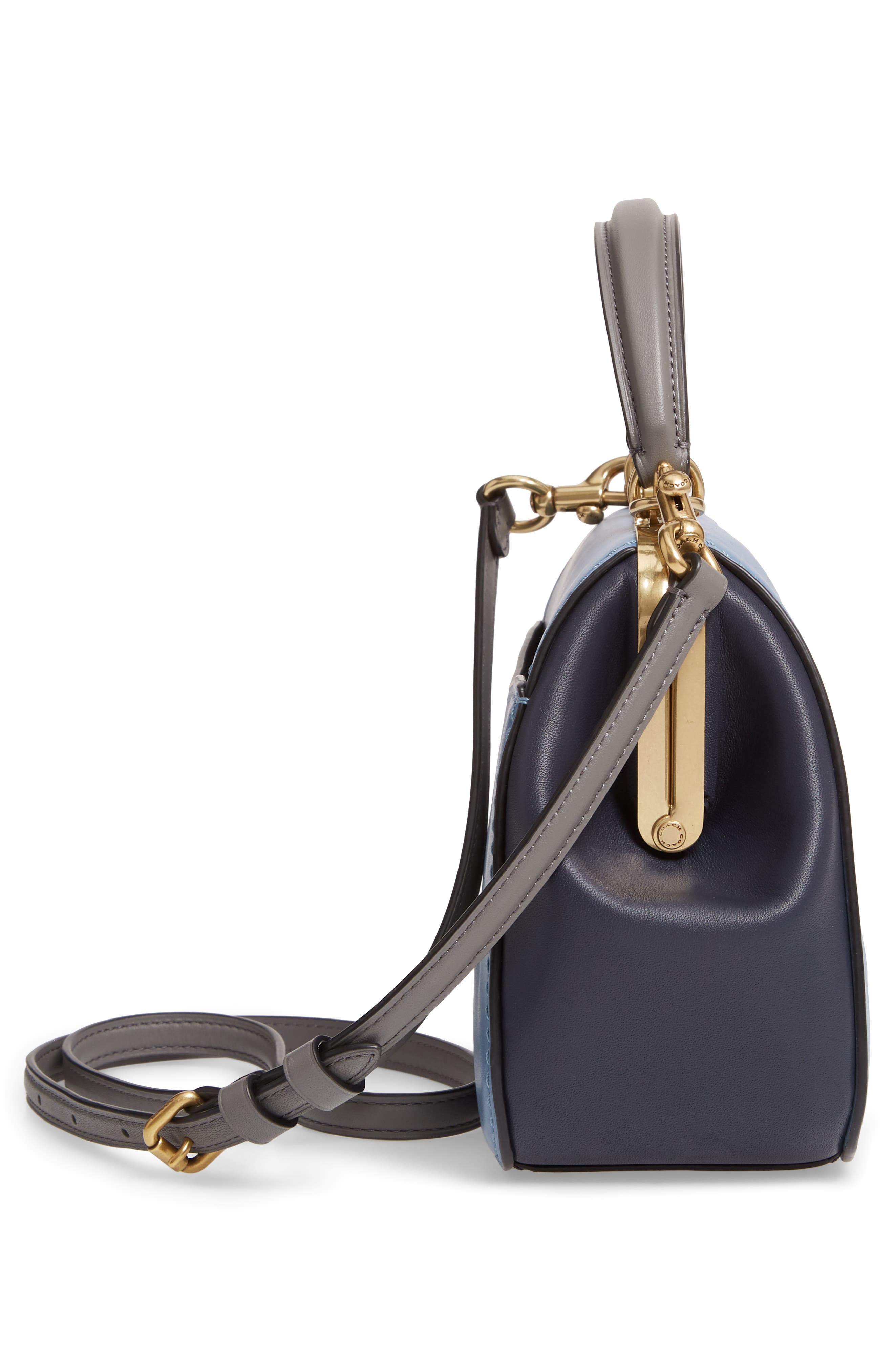 COACH Frame 23 Colorblock Leather Shoulder Bag, Alternate, color, 