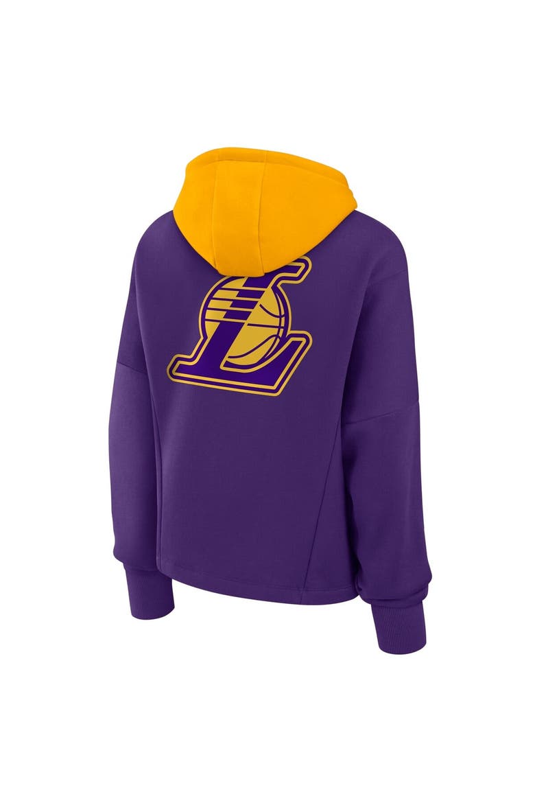 Women's Fanatics  Purple Los Angeles Lakers Post Up Boxy Pullover Hoodie, Alternate, color, Purple