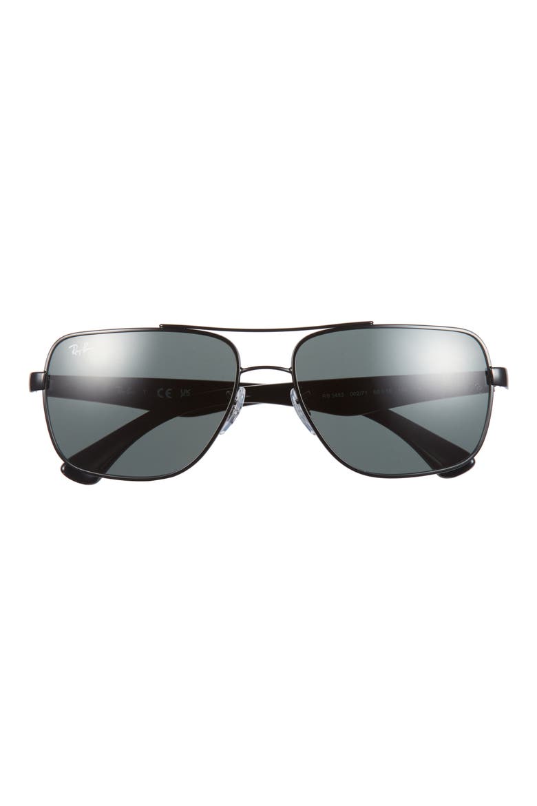 60mm Aviator Sunglasses, Main, color, BLACK