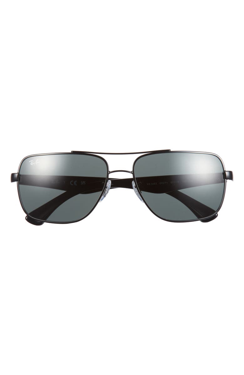 Ray-Ban 60mm Aviator Sunglasses, Main, color, Black
