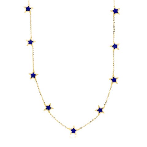 Lapis Star Station Necklace