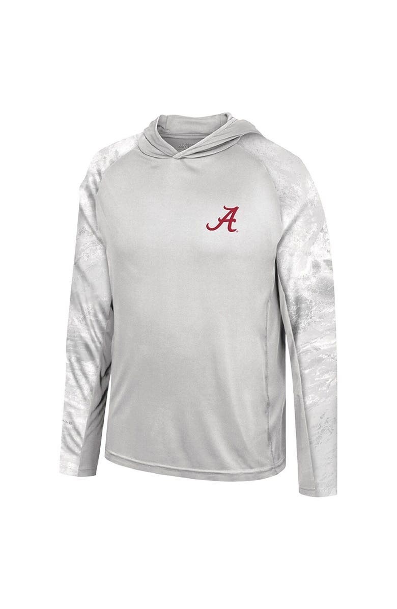 COLOSSEUM Men's Colosseum Gray/Realtree Camo Alabama Crimson Tide Gulf Stream Raglan Long Sleeve Hooded T-Shirt, Alternate, color, 