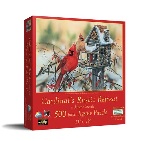 Cardinal's Rustic Retreat 500 piece Jigsaw Puzzle for Adults