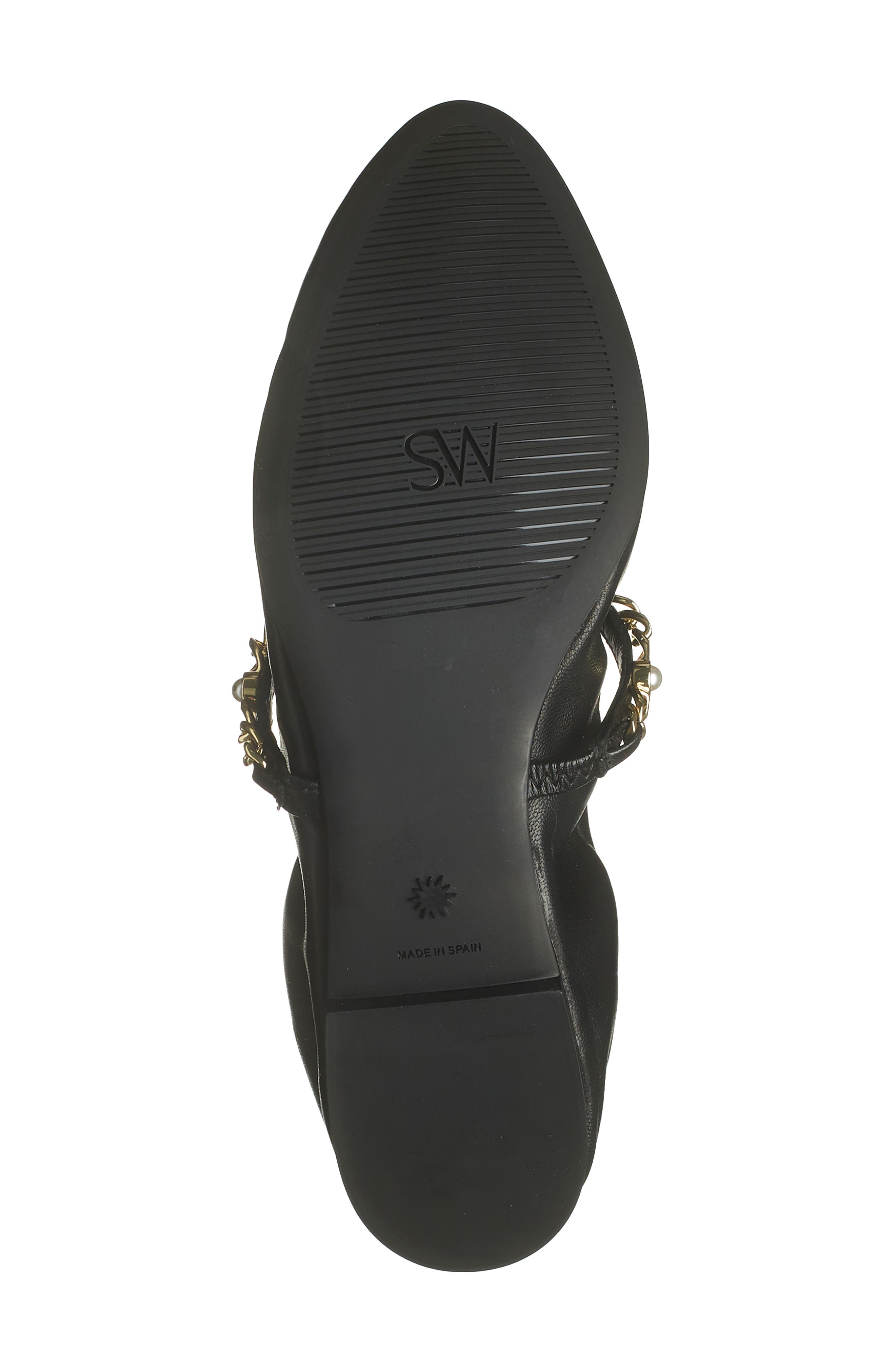 Stuart Weitzman Imitation Pearl Chain Ballet Flat, Alternate, color, 