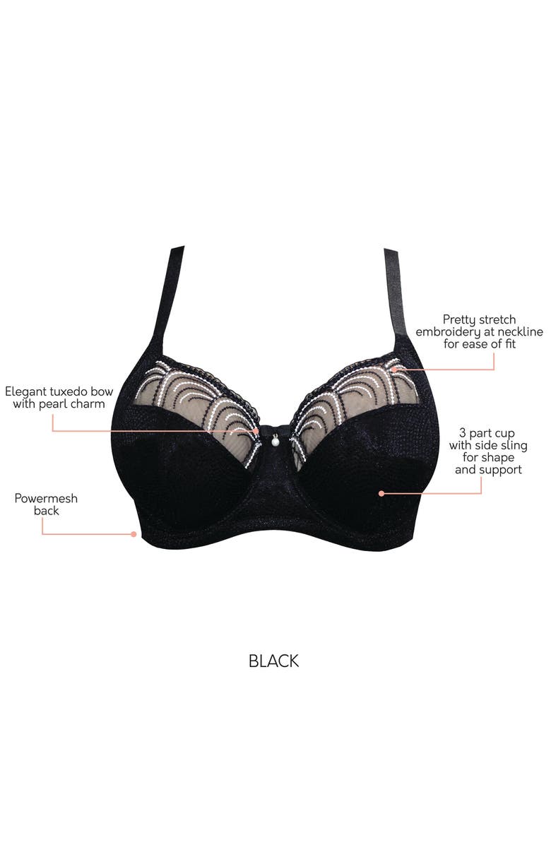 Parfait Pearl Unlined Bra, Alternate, color, Black