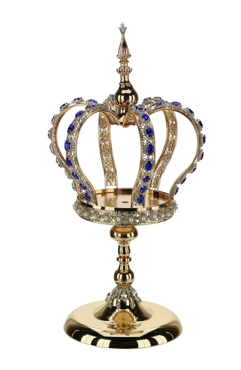 Mark Roberts Jeweled Royal Crown Pedestal, Main, color, Shiny Dark Blue