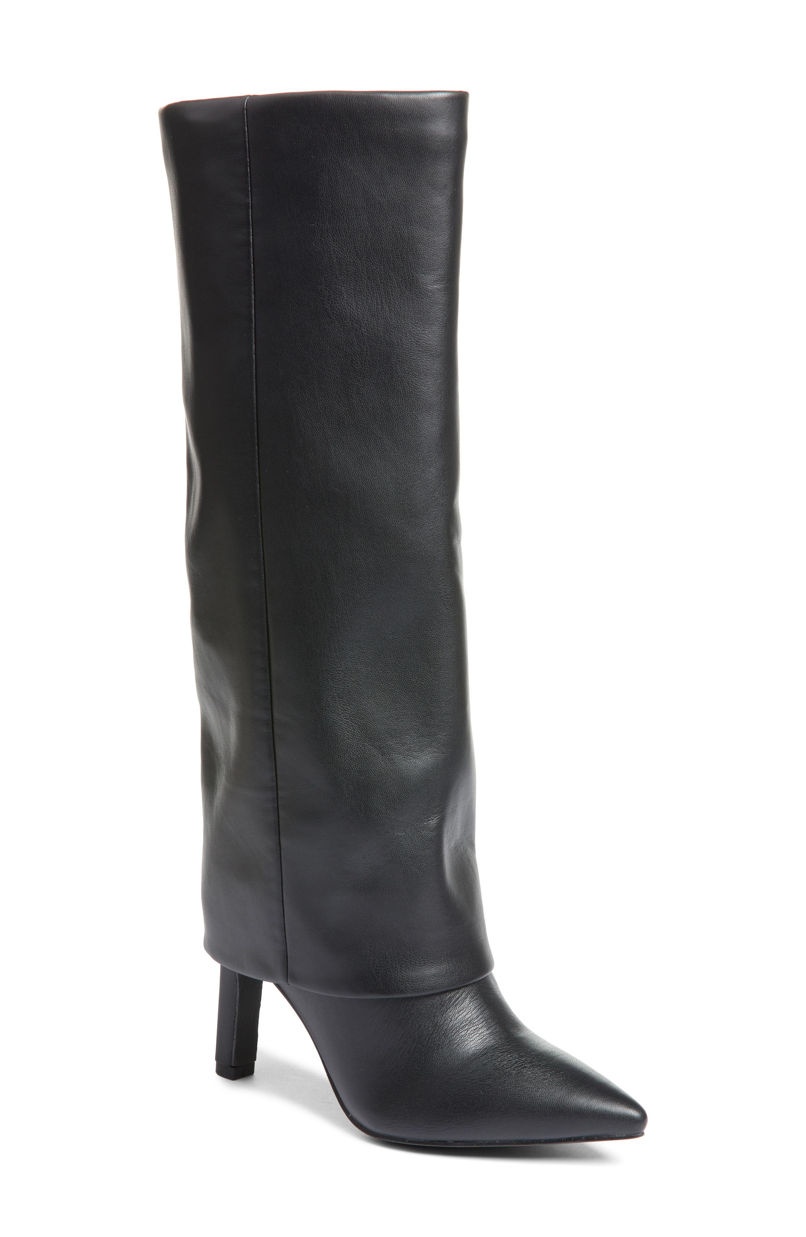 Chinese Laundry Fave Foldover Shaft Pointed Toe Knee High Boot, Main, color, Black
