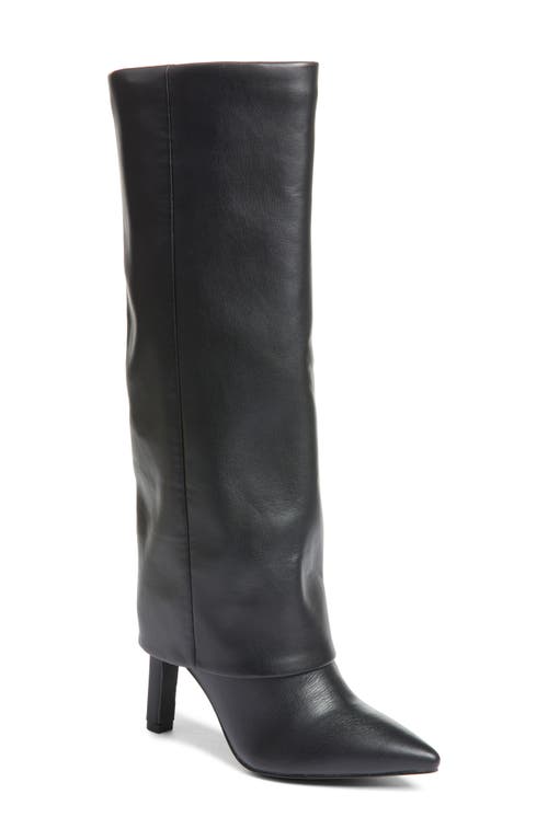 Chinese Laundry Fave Foldover Shaft Pointed Toe Knee High Boot in Black 