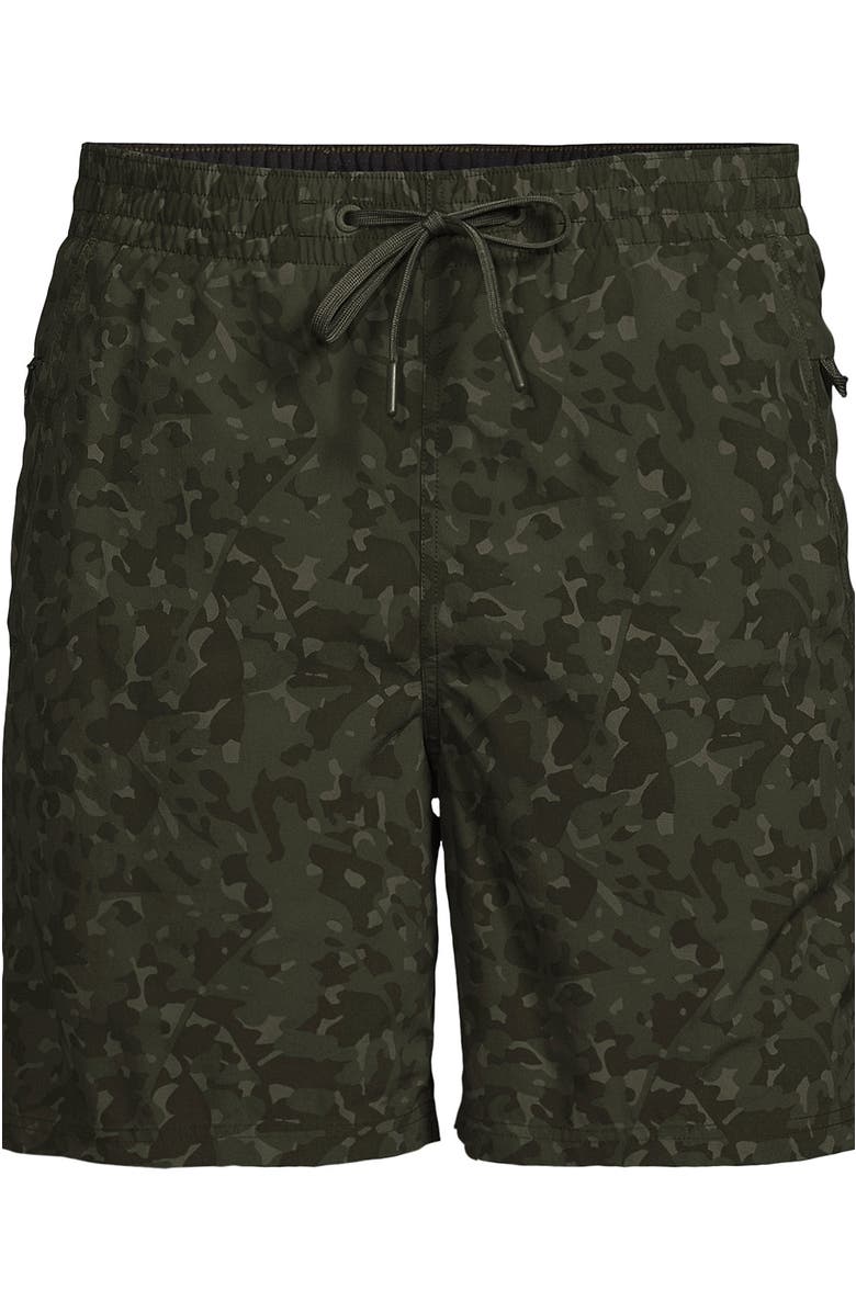 Lands' End 7 Inch Volley Hydroliner Swim Trunks, Alternate, color, Expedition Green Camo