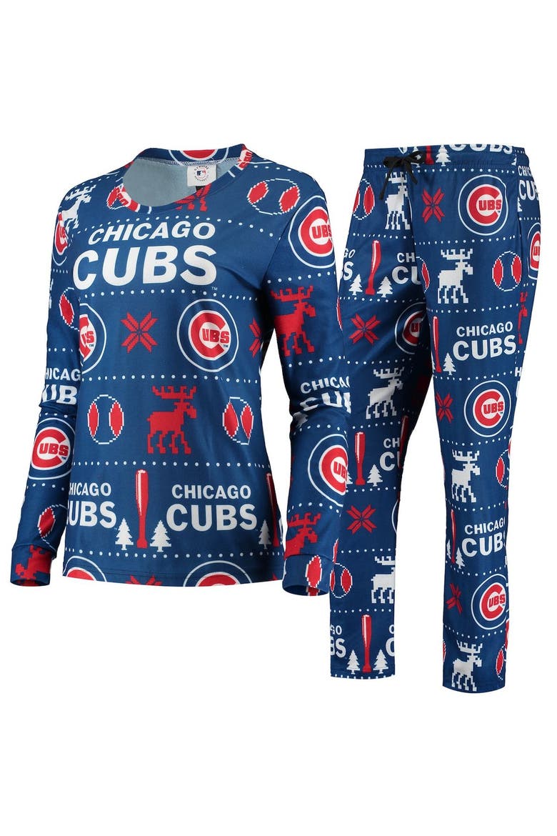 Women's FOCO Royal Chicago Cubs Ugly Pajama Set, Main, color, Royal