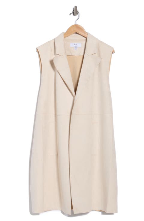 Faux Suede Notch Lapel Vest (Plus)