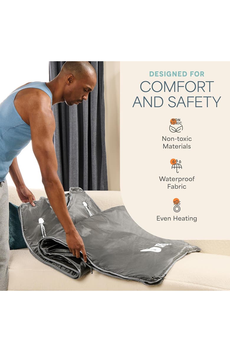 Lifepro BioRemedy Infrared Sauna Blanket Portable Full Body Detox & Relaxation, Alternate, color, Regular Grey